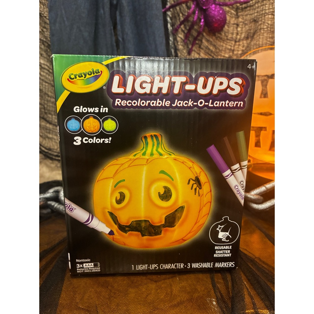 Crayola Light-Ups Jack-O-Lantern DIY Halloween Craft Reusable Pumpkin Toy Orange